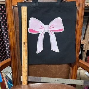Black Tote Bag with Pink Bow